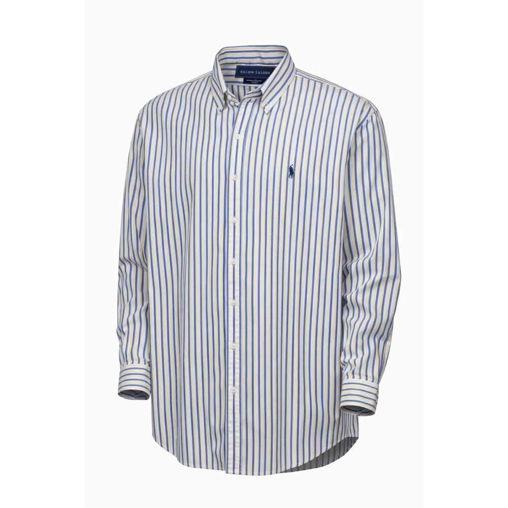 Ralph Lauren Classic Fit Shirt 2XLT Blue Stripe Button Down Mens Cotton